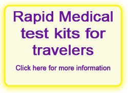 Buy rapid home medical test kit packs for travelers for instant travel illness test results