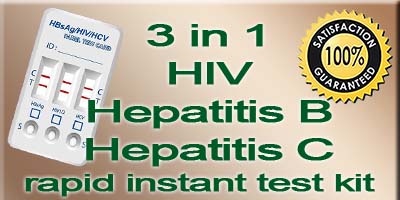 Buy HIV Home Kit's rapid 3-in-1 HIV Hepatitis B & Hepatitis C instant test kit for instant home HIV Hepatitis B & Hepatitis C home test results